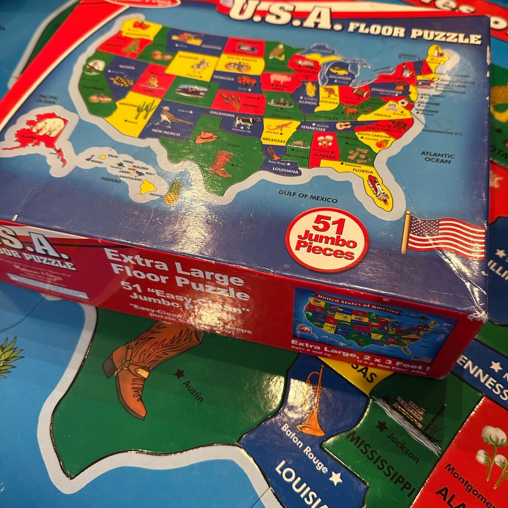 Melissa & Doug U.S.A. Extra Large Floor Puzzle - Picture 3 of 6